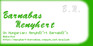 barnabas menyhert business card